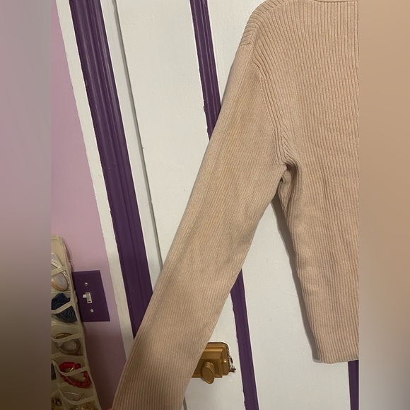 Villager by Liz Claiborne Ribbed Cotton Beige Sweater XL - Picture 6 of 7